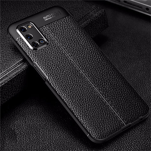 Soft Silicone Gel Leather Snap On Case Cover S01 for Oppo A72 Black