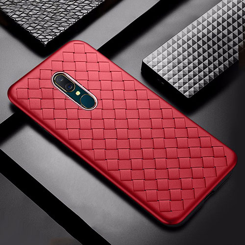 Soft Silicone Gel Leather Snap On Case Cover S01 for Oppo A9 Red