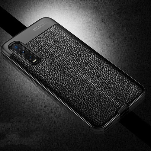 Soft Silicone Gel Leather Snap On Case Cover S01 for Oppo Find X2 Pro Black