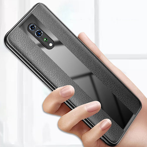 Soft Silicone Gel Leather Snap On Case Cover S01 for Oppo Reno Z Black