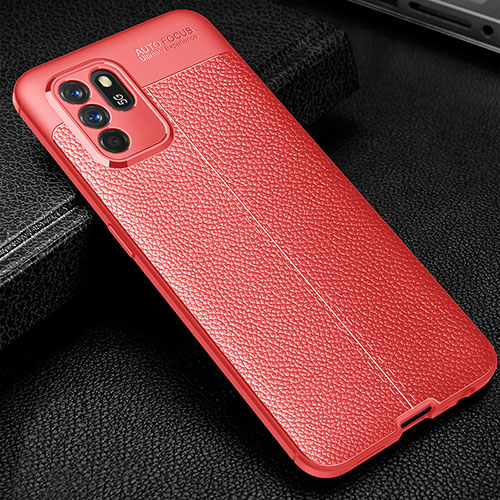 Soft Silicone Gel Leather Snap On Case Cover S01 for Oppo Reno6 Z 5G Red