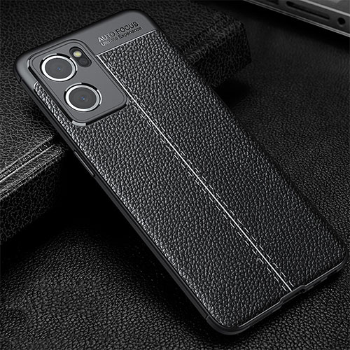 Soft Silicone Gel Leather Snap On Case Cover S01 for Oppo Reno7 5G Black