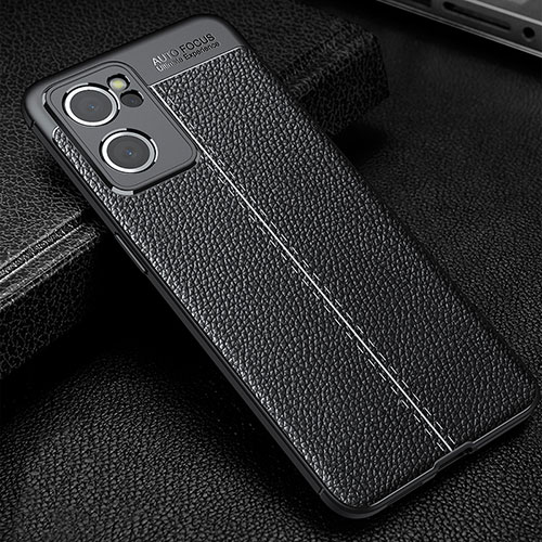 Soft Silicone Gel Leather Snap On Case Cover S01 for Oppo Reno7 SE 5G Black