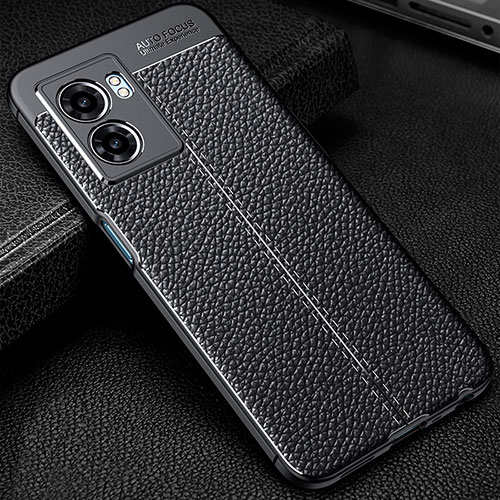 Soft Silicone Gel Leather Snap On Case Cover S01 for Realme Narzo 50 5G Black