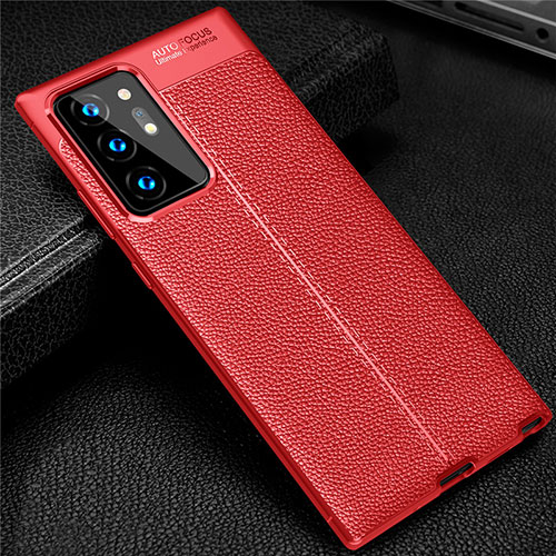 Soft Silicone Gel Leather Snap On Case Cover S01 for Samsung Galaxy Note 20 Ultra 5G Red
