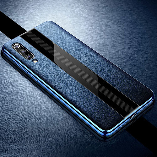 Soft Silicone Gel Leather Snap On Case Cover S01 for Xiaomi Mi 9 Lite Blue