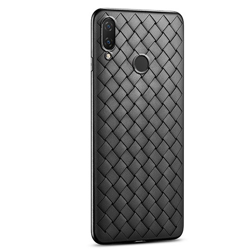 Soft Silicone Gel Leather Snap On Case Cover S01 for Xiaomi Redmi Note 7 Black