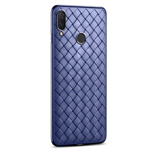 Soft Silicone Gel Leather Snap On Case Cover S01 for Xiaomi Redmi Note 7 Pro Blue