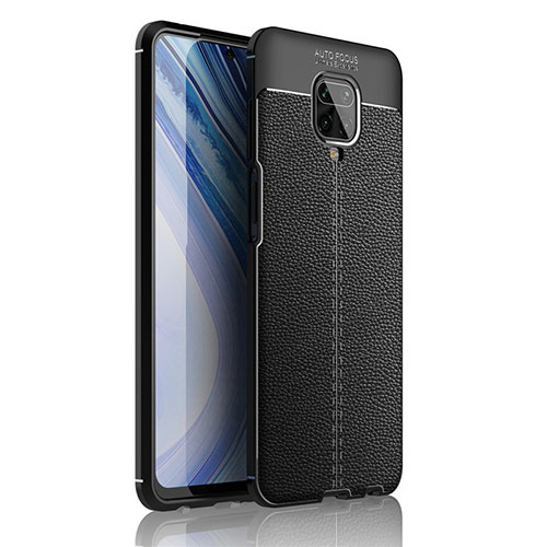 Soft Silicone Gel Leather Snap On Case Cover S01 for Xiaomi Redmi Note 9S Black