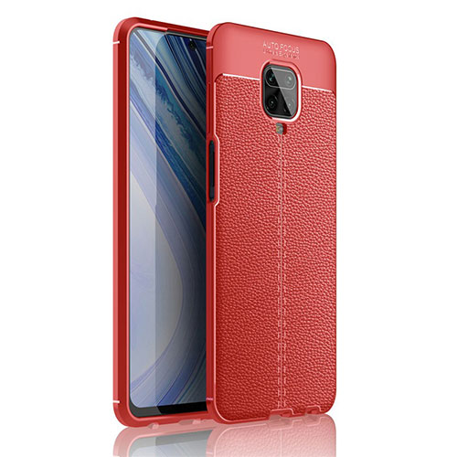 Soft Silicone Gel Leather Snap On Case Cover S01 for Xiaomi Redmi Note 9S Red