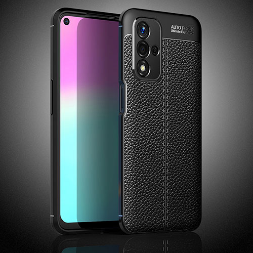 Soft Silicone Gel Leather Snap On Case Cover S02 for Oppo A93s 5G Black