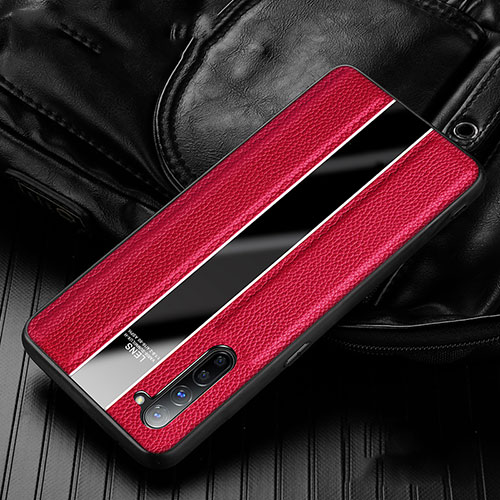 Soft Silicone Gel Leather Snap On Case Cover S02 for Oppo Find X2 Lite Red