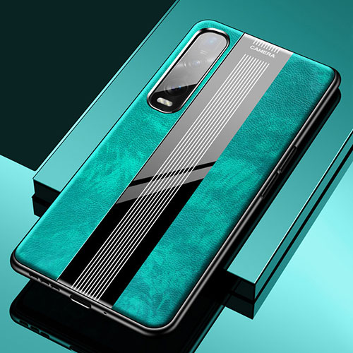 Soft Silicone Gel Leather Snap On Case Cover S02 for Oppo Find X2 Pro Green