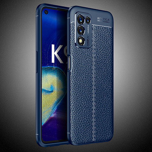 Soft Silicone Gel Leather Snap On Case Cover S02 for Oppo K9S 5G Blue