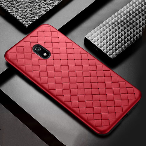 Soft Silicone Gel Leather Snap On Case Cover S02 for Xiaomi Redmi 8A Red
