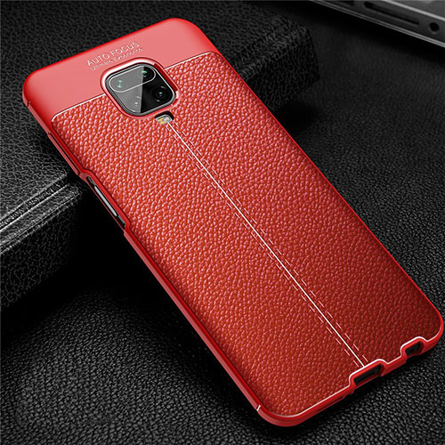 Soft Silicone Gel Leather Snap On Case Cover S02 for Xiaomi Redmi Note 9 Pro Red