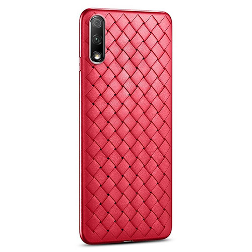 Soft Silicone Gel Leather Snap On Case Cover S03 for Huawei Honor 9X Red