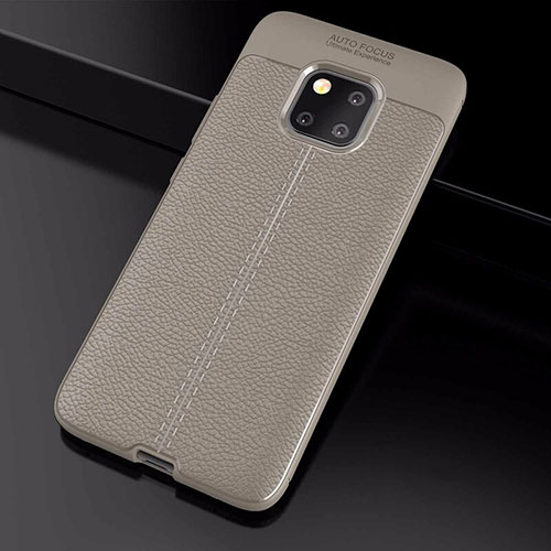 Soft Silicone Gel Leather Snap On Case Cover S03 for Huawei Mate 20 Pro Gold