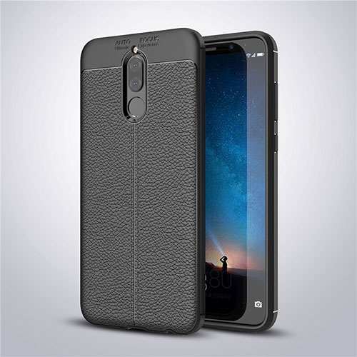 Soft Silicone Gel Leather Snap On Case Cover S03 for Huawei Nova 2i Black