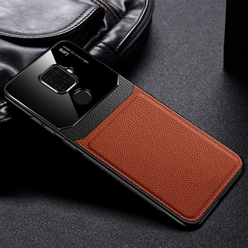 Soft Silicone Gel Leather Snap On Case Cover S03 for Huawei Nova 5z Brown