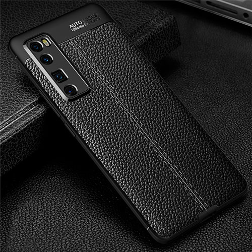 Soft Silicone Gel Leather Snap On Case Cover S03 for Huawei Nova 7 Pro 5G Black