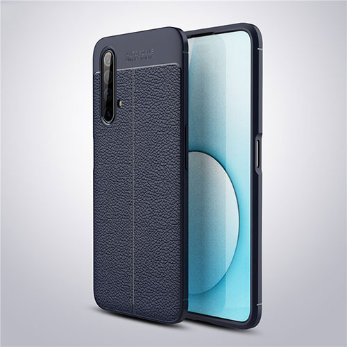 Soft Silicone Gel Leather Snap On Case Cover S03 for Realme X3 SuperZoom Blue