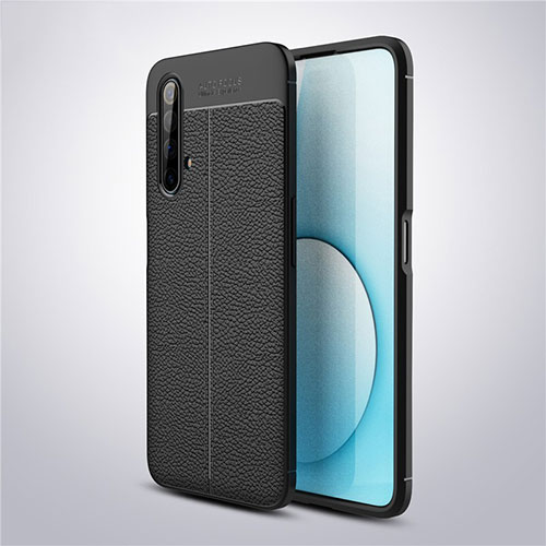 Soft Silicone Gel Leather Snap On Case Cover S03 for Realme X50 5G Black