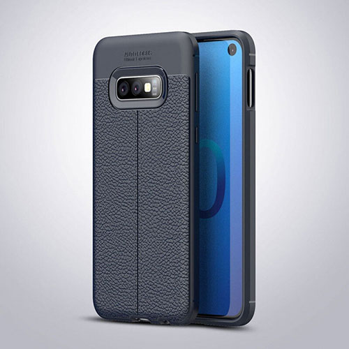 Soft Silicone Gel Leather Snap On Case Cover S03 for Samsung Galaxy S10e Blue