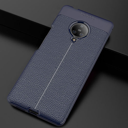 Soft Silicone Gel Leather Snap On Case Cover S03 for Vivo Nex 3 Blue
