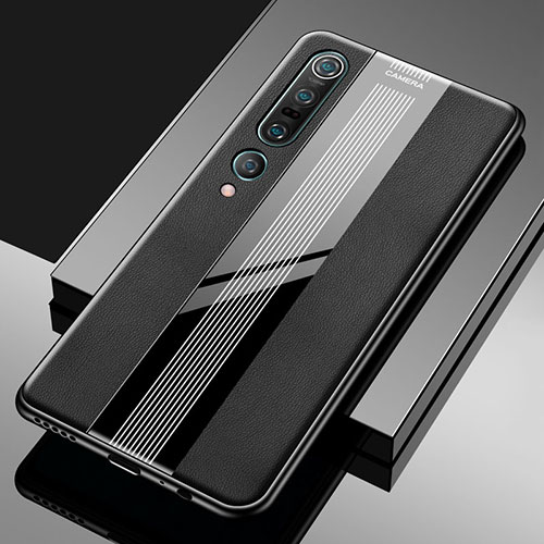 Soft Silicone Gel Leather Snap On Case Cover S03 for Xiaomi Mi 10 Pro Black
