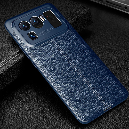 Soft Silicone Gel Leather Snap On Case Cover S03 for Xiaomi Mi 11 Ultra 5G Blue