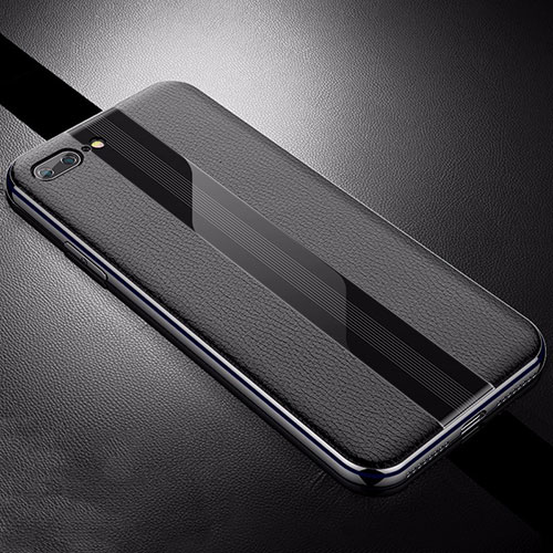 Soft Silicone Gel Leather Snap On Case Cover S04 for Apple iPhone 7 Plus Black