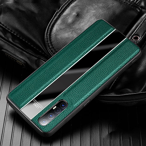 Soft Silicone Gel Leather Snap On Case Cover S04 for Oppo Find X2 Neo Green