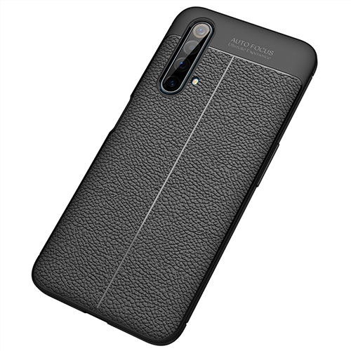 Soft Silicone Gel Leather Snap On Case Cover S04 for Realme X3 SuperZoom Black