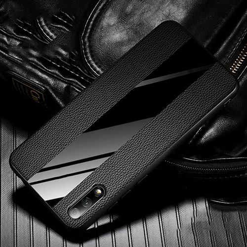 Soft Silicone Gel Leather Snap On Case Cover S05 for Huawei Honor 9X Black