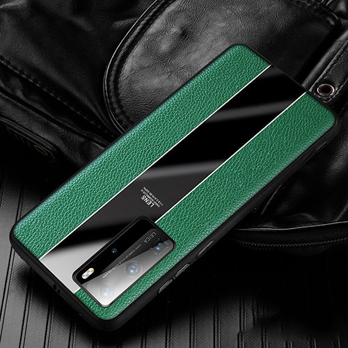 Soft Silicone Gel Leather Snap On Case Cover S05 for Huawei P40 Pro Green