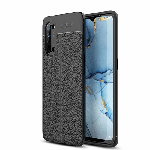 Soft Silicone Gel Leather Snap On Case Cover S05 for Oppo Find X2 Lite Black