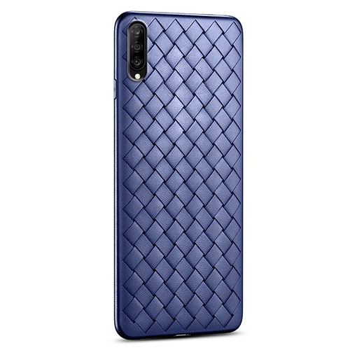 Soft Silicone Gel Leather Snap On Case Cover S06 for Huawei Honor 9X Pro Blue