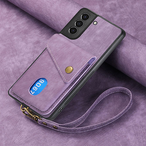 Soft Silicone Gel Leather Snap On Case Cover SD1 for Samsung Galaxy S23 5G Clove Purple