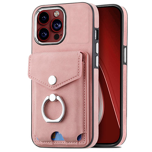 Soft Silicone Gel Leather Snap On Case Cover SD16 for Apple iPhone 14 Pro Pink