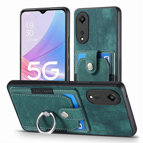 Soft Silicone Gel Leather Snap On Case Cover SD2 for Oppo A78 5G Green