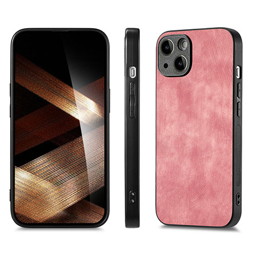 Soft Silicone Gel Leather Snap On Case Cover SD3 for Apple iPhone 14 Plus Rose Gold
