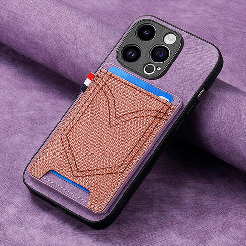 Soft Silicone Gel Leather Snap On Case Cover SD3 for Apple iPhone 14 Pro Max Clove Purple
