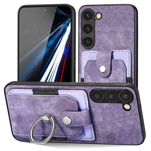 Soft Silicone Gel Leather Snap On Case Cover SD5 for Samsung Galaxy S23 Plus 5G Clove Purple