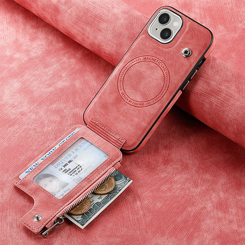 Soft Silicone Gel Leather Snap On Case Cover SD9 for Apple iPhone 13 Pink