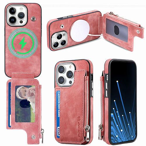 Soft Silicone Gel Leather Snap On Case Cover SD9 for Apple iPhone 13 Pro Max Pink