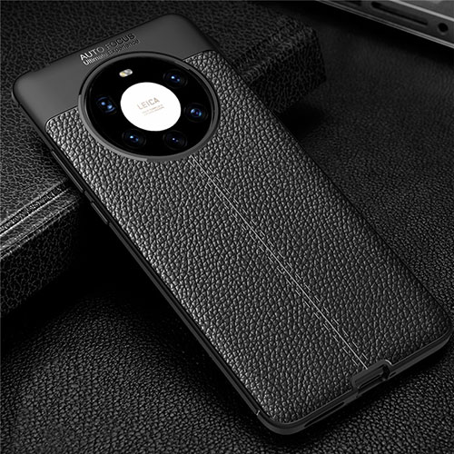 Soft Silicone Gel Leather Snap On Case Cover U01 for Huawei Mate 40 Pro+ Plus Black