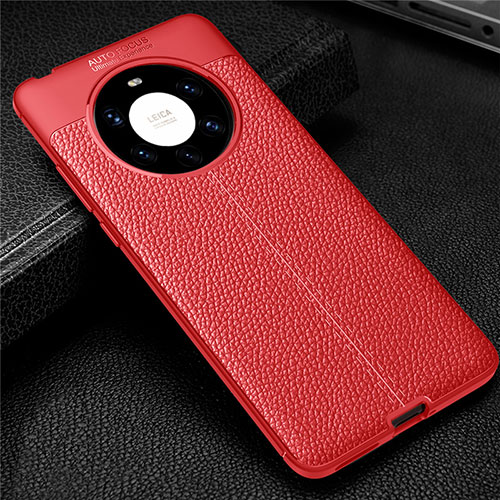 Soft Silicone Gel Leather Snap On Case Cover U01 for Huawei Mate 40 Pro+ Plus Red