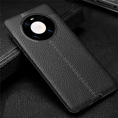 Soft Silicone Gel Leather Snap On Case Cover U01 for Huawei Mate 40E 5G Black