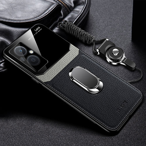 Soft Silicone Gel Leather Snap On Case Cover with Magnetic FL1 for Oppo Reno7 Lite 5G Black